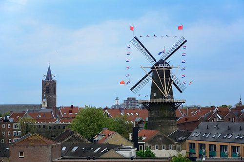 Uitzicht Schiedam met Koningsdag
