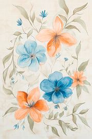 Bunte Blumenkomposition – Aquarellstil von Poster Art Shop