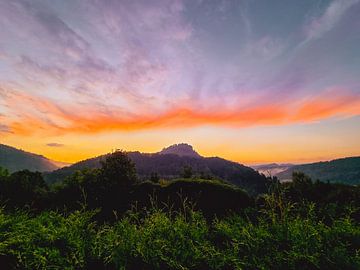 Festung Königstein kurz nach Sonnenuntergang von Claudia Schwabe