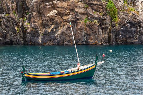 Fischerboot in Camara de Lobos auf der Insel Madeira, Portugal