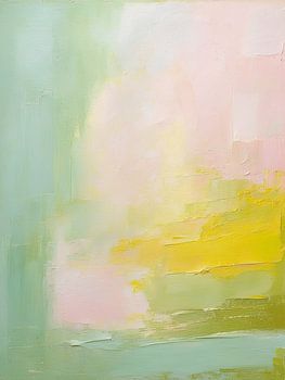 Nouveau départ : abstrait vert et jaune