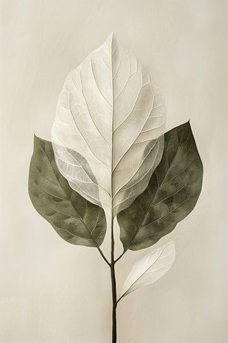 Sereen blad - Japandi stijl - 4 - groen