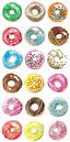 Poster mit handgezogenen Donuts von Ivonne Wierink Miniaturansicht