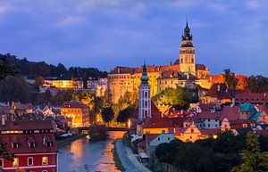 Cesky Krumlov bij avond van Adelheid Smitt