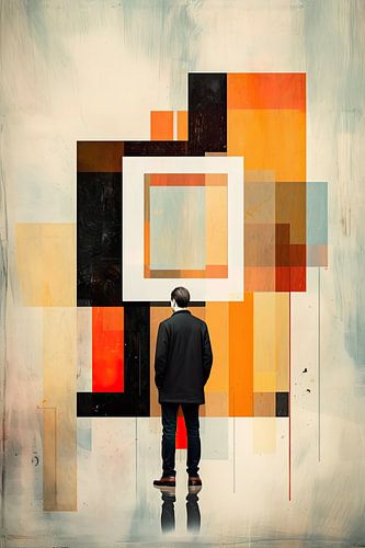 Suprematistische ontmoeting: een fusie van vormen en kleuren