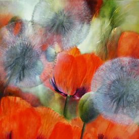 Poppies and dandelions by Annette Schmucker