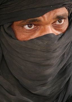 Man met sluier in Marokko
