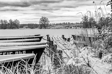 Steiger aan het meer in Mecklenburg-Vorpommern van Andrea Gaitanides - Fotografie mit Leidenschaft