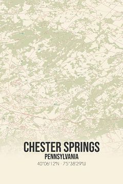 Carte ancienne de Chester Springs (Pennsylvanie), USA. sur Rezona