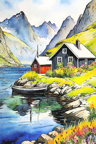 On the road in the fjords, motif 9 by zam art