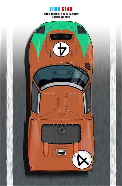 Ford GT40, Donohue + Hawkins by Theodor Decker