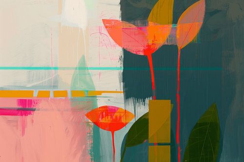 Abstrait botanique coloré