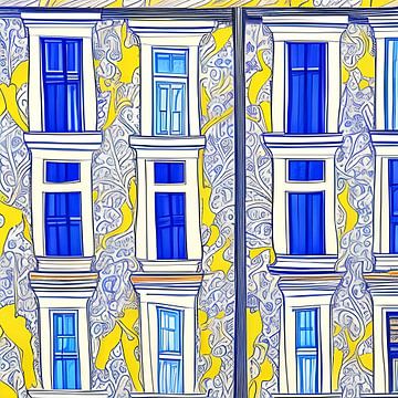 Haus mit Fensterläden von Lily van Riemsdijk - Art Prints with Color
