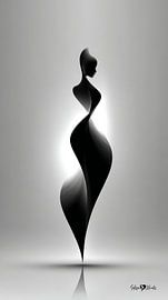 Monochrome Flow - Abstract Black and White Art in Motion by Gelissen Artworks