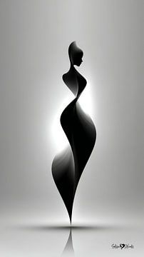 Monochrome Flow - Abstract Black and White Art in Motion