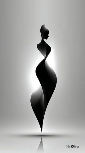 Monochrome Flow – Abstracte Zwart-Wit Kunst in Beweging