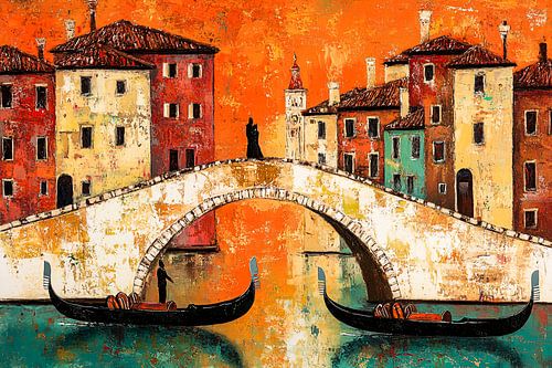 Venetiaanse brug met gondels