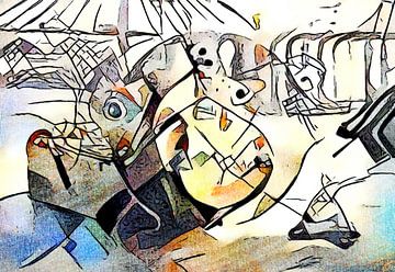 Kandinsky ontmoet Hamburg #3 van zam art