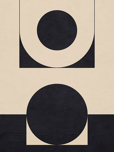 Minimalistische, geometrische, abstracte kunst in aardetinten