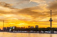 Euromast bei Sonnenuntergang in Rotterdam