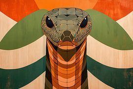 Stijlvolle cobra in geometrisch ontwerp van Imperial Art House