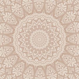 Mandala Textile Art Beige by Mad Dog Art