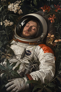 Schlafender Astronaut