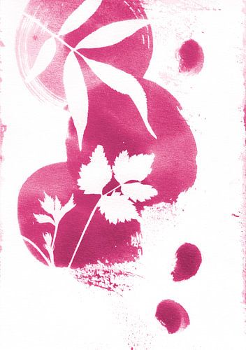 Roze Abstracte Bessen Bladeren
