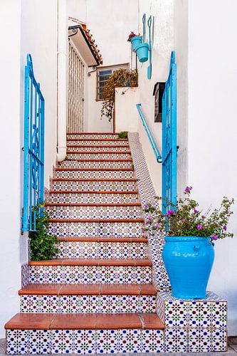 Magnificent staircase with Andalusian ceramic tiles 