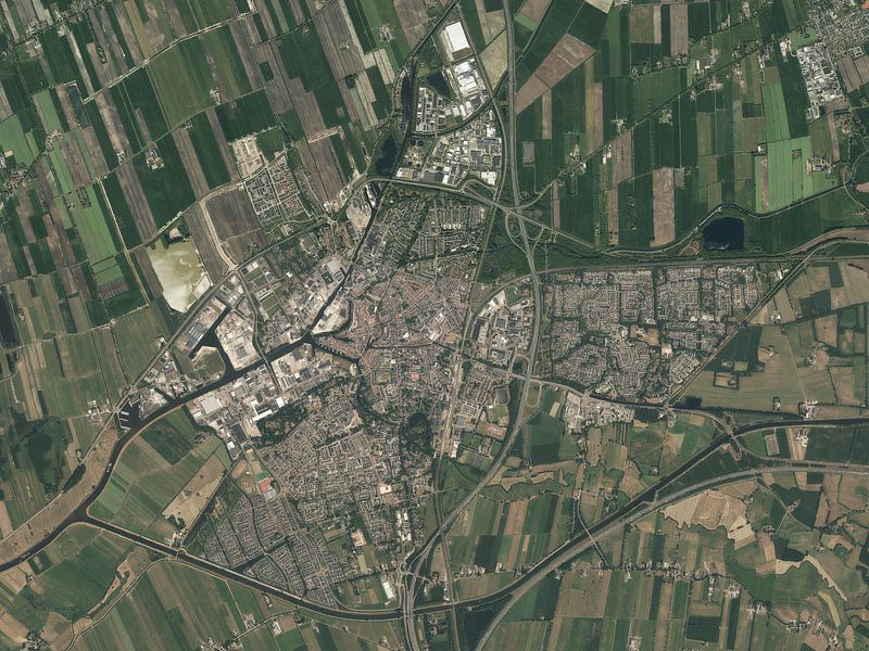 Luchtfoto van Meppel van Maps Are Art