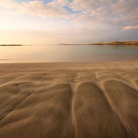 Sunset and sand structures at Glassilaun Beach by Markus Stauffer