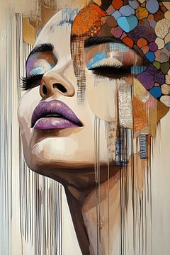 Modern abstract portret van Bert Nijholt