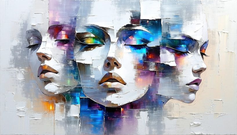 Woman without gaze - Three women with closed eyes by AidasignArt