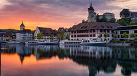 Schaffhausen bij zonsondergang