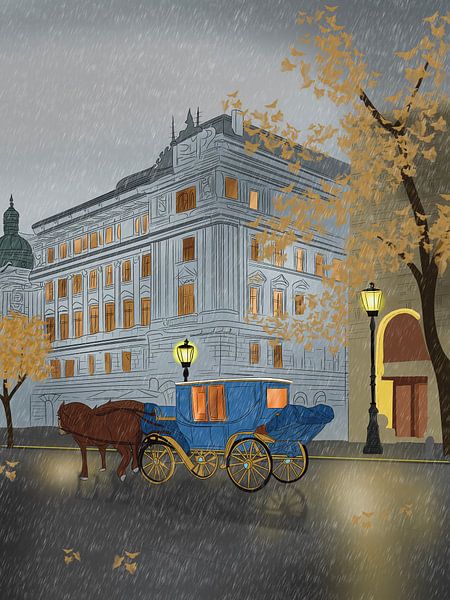 Regen in Wien von Art Prints
