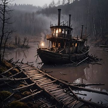 kleine stoomboot van Nick Wendt