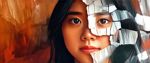 Femme au masque brisé