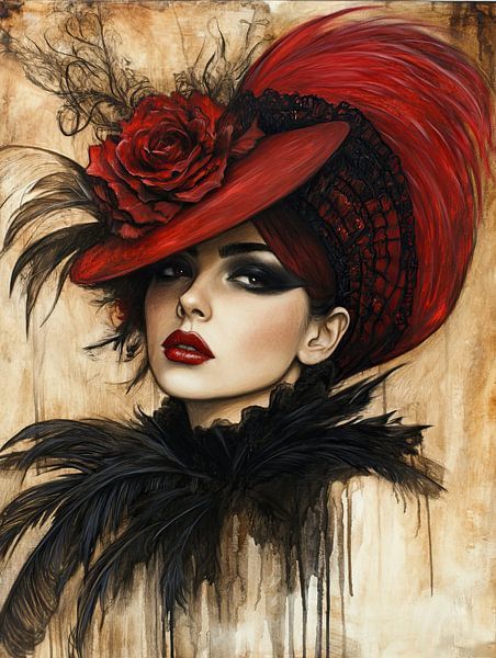 Red Hat by Eye catching paintings