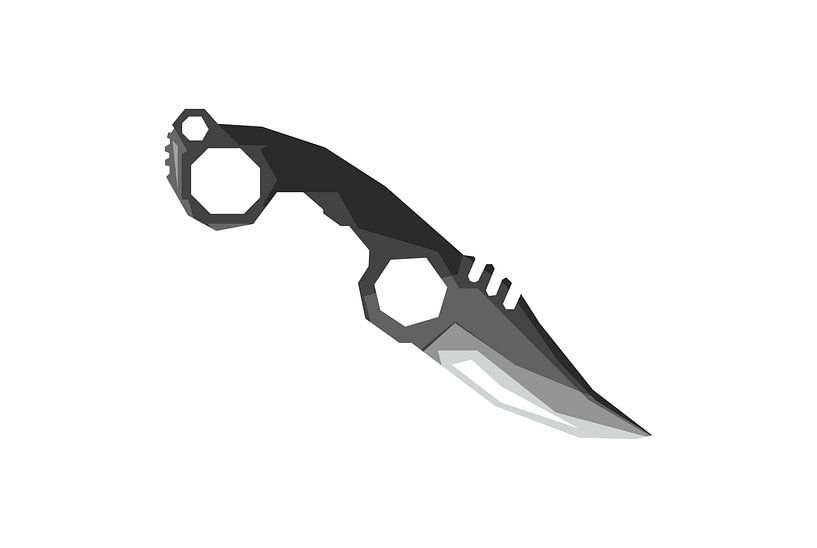 Grijs Cool Mes Surfival Popart van Rizky Dwi Aprianda