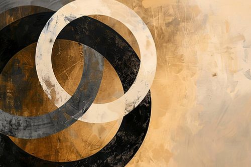 Overlappende sepia cirkels op beige achtergrond