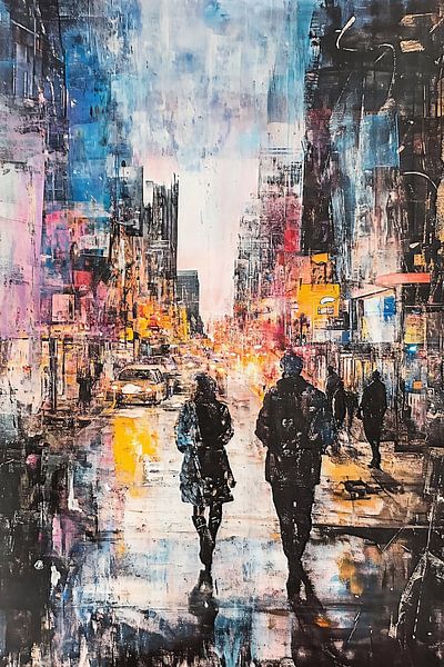 Farbige Straßenschichten von fernlichtsicht