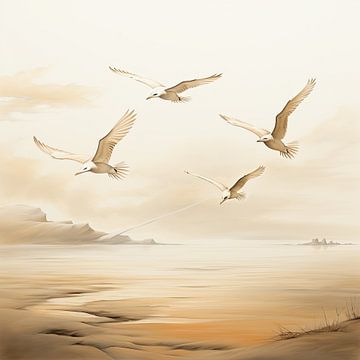 Peinture d'une mouette sur Tableaux ARTEO