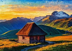 Sonnenaufgang über dem Peitlerkofel am Würzjochpass