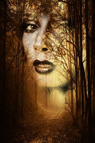 portret Dubbele tentoonstelling - herfst