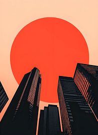 Geometrische zonsondergang Stad van Art Kingdom