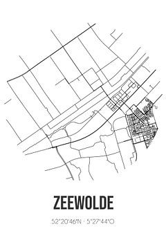 Zeewolde (Flevoland) | Karte | Schwarz und Weiß von Rezona