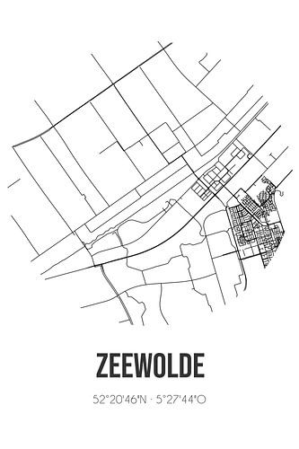 Zeewolde (Flevoland) | Landkaart | Zwart-wit