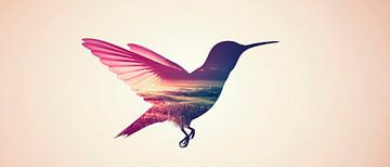 Vliegende kolibrie van Poster Art Shop