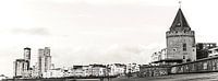 Panoramafoto Gefangenenturm und der Boulevard von Vlissingen (Zeeland) (schwarz-weiß) von Fotografie Jeronimo Miniaturansicht