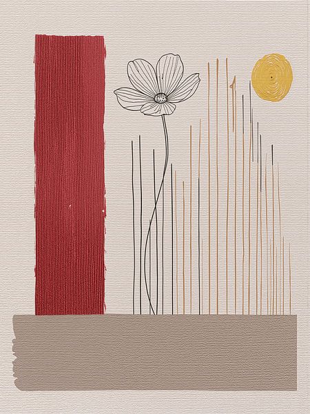 WabiSabi/Japandi Art: Organisch abstract in rustige tinten van Studio Pieternel